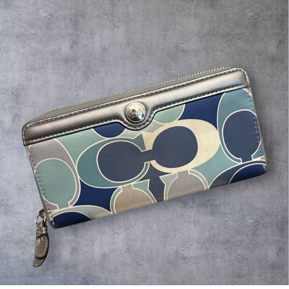 Coach POPPY Blue and Gray Women's Wallet